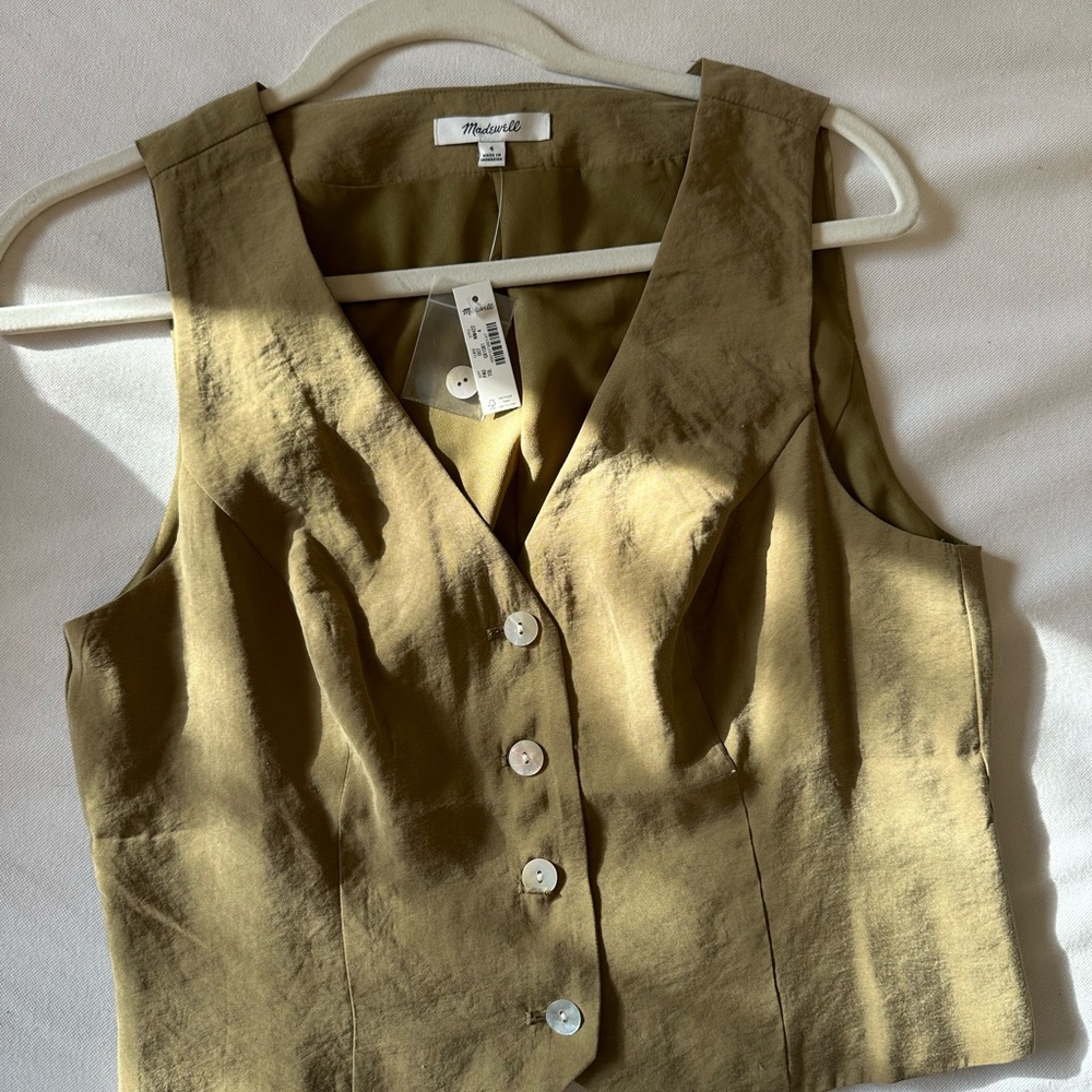 Madewell Olive Green Fitted Vest size 4
